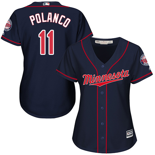 Twins #11 Jorge Polanco Navy Blue Alternate Women's Stitched MLB Jersey Twins #11 Jorge Polanco Navy Blue Alternate Women's Stitched MLB Jersey
