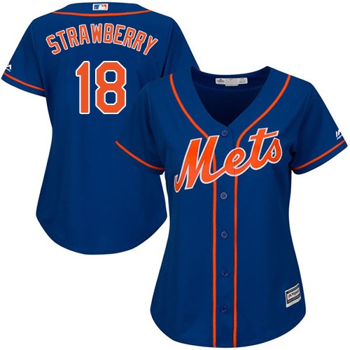 Mets #18 Darryl Strawberry Blue Alternate Women's Stitched MLB Jersey Mets #18 Darryl Strawberry Blue Alternate Women's Stitched MLB Jersey