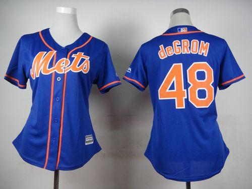 Mets #48 Jacob deGrom Blue Alternate Women's Stitched MLB Jersey Mets #48 Jacob deGrom Blue Alternate Women's Stitched MLB Jersey