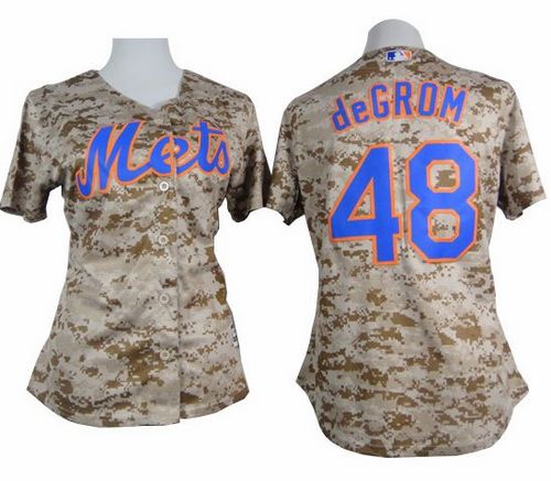 Mets #48 Jacob deGrom Camo Women's Fashion Stitched MLB Jersey Mets #48 Jacob deGrom Camo Women's Fashion Stitched MLB Jersey