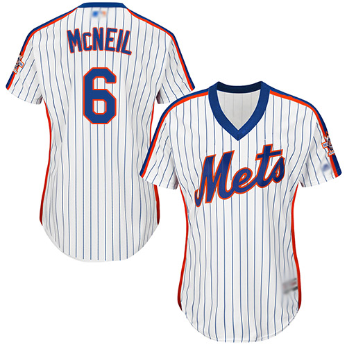Mets #6 Jeff McNeil White(Blue Strip) Alternate Women's Stitched MLB Jersey Mets #6 Jeff McNeil White(Blue Strip) Alternate Women's Stitched MLB Jersey