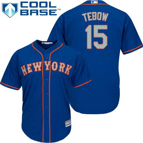 Mets #15 Tim Tebow Blue(Grey NO.) Alternate Women's Stitched MLB Jersey Mets #15 Tim Tebow Blue(Grey NO.) Alternate Women's Stitched MLB Jersey