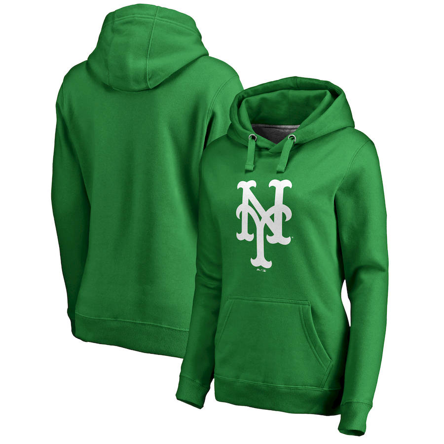 New York Mets Majestic Women's St. Patrick's Day White Logo Pullover Hoodie Kelly Green New York Mets Majestic Women's St. Patrick's Day White Logo Pullover Hoodie Kelly Green
