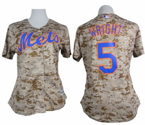 Mets #5 David Wright Camo Women's Fashion Stitched MLB Jersey Mets #5 David Wright Camo Women's Fashion Stitched MLB Jersey