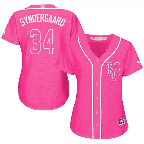 Mets #34 Noah Syndergaard Pink Fashion Women's Stitched MLB Jersey Mets #34 Noah Syndergaard Pink Fashion Women's Stitched MLB Jersey