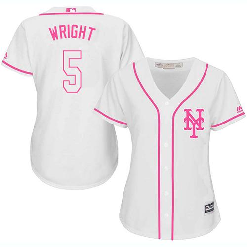 Mets #5 David Wright White/Pink Fashion Women's Stitched MLB Jersey Mets #5 David Wright White/Pink Fashion Women's Stitched MLB Jersey