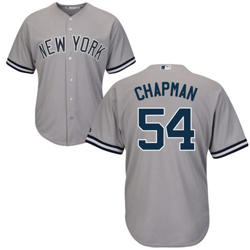 Yankees #54 Aroldis Chapman Grey Road Women's Stitched MLB Jersey Yankees #54 Aroldis Chapman Grey Road Women's Stitched MLB Jersey