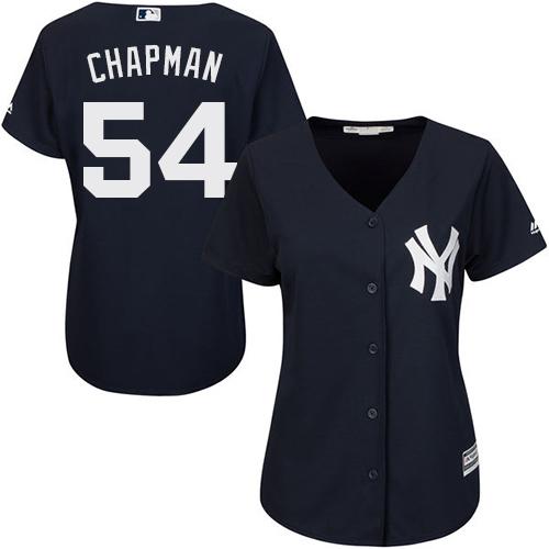 Yankees #54 Aroldis Chapman Navy Blue Alternate Women's Stitched MLB Jersey Yankees #54 Aroldis Chapman Navy Blue Alternate Women's Stitched MLB Jersey