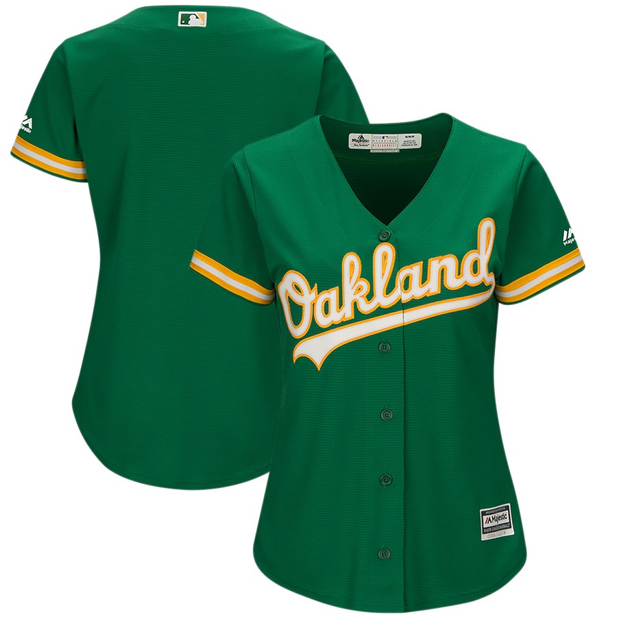 Women's Oakland Athletics Majestic Kelly Green Cool Base Team Jersey Women's Oakland Athletics Majestic Kelly Green Cool Base Team Jersey