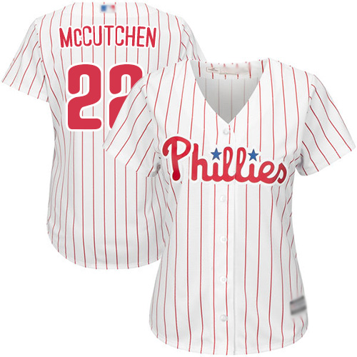 Phillies #22 Andrew McCutchen White(Red Strip) Home Women's Stitched MLB Jersey Phillies #22 Andrew McCutchen White(Red Strip) Home Women's Stitched MLB Jersey