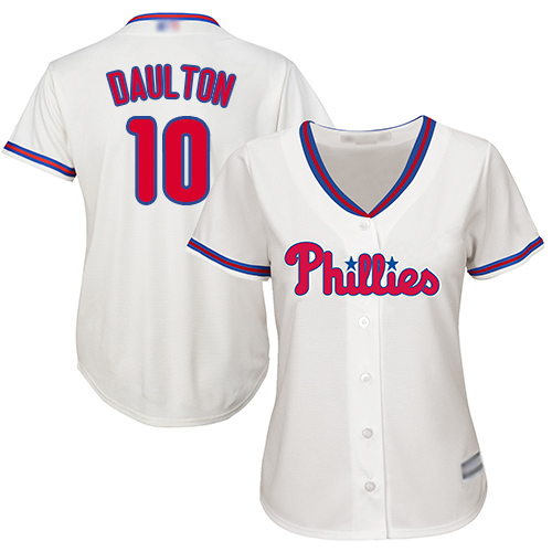 Phillies #10 Darren Daulton Cream Alternate Women's Stitched MLB Jersey Phillies #10 Darren Daulton Cream Alternate Women's Stitched MLB Jersey