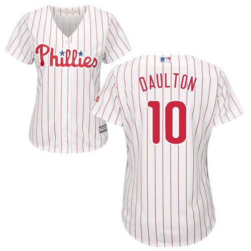 Phillies #10 Darren Daulton White(Red Strip) Home Women's Stitched MLB Jersey Phillies #10 Darren Daulton White(Red Strip) Home Women's Stitched MLB Jersey