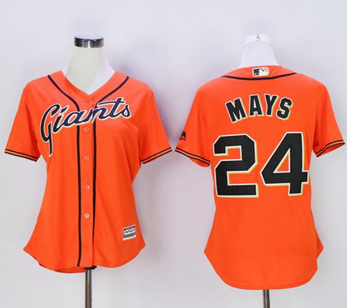 Giants #24 Willie Mays Orange Women's Alternate Stitched MLB Jersey Giants #24 Willie Mays Orange Women's Alternate Stitched MLB Jersey