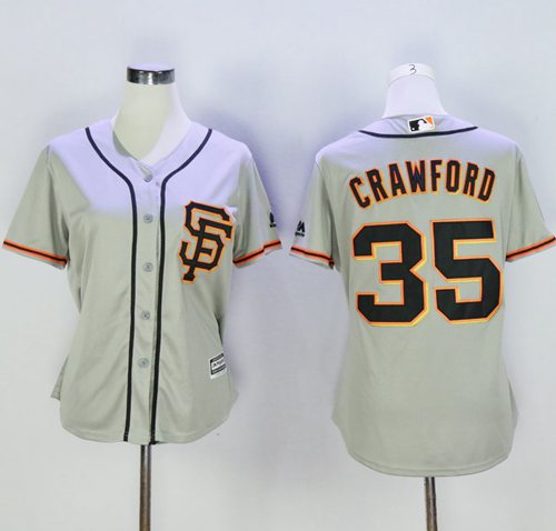 Giants #35 Brandon Crawford Grey Women's Road 2 Stitched MLB Jersey Giants #35 Brandon Crawford Grey Women's Road 2 Stitched MLB Jersey