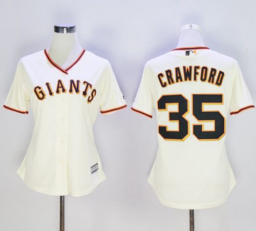Giants #35 Brandon Crawford Cream Home Women's Stitched MLB Jersey Giants #35 Brandon Crawford Cream Home Women's Stitched MLB Jersey