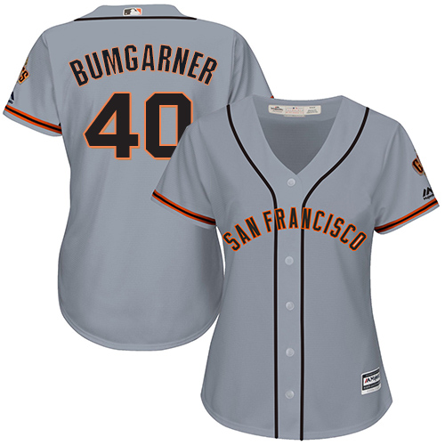 Giants #40 Madison Bumgarner Grey Road Women's Stitched MLB Jersey Giants #40 Madison Bumgarner Grey Road Women's Stitched MLB Jersey