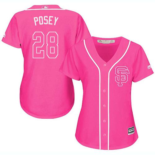 Giants #28 Buster Posey Pink Fashion Women's Stitched MLB Jersey Giants #28 Buster Posey Pink Fashion Women's Stitched MLB Jersey
