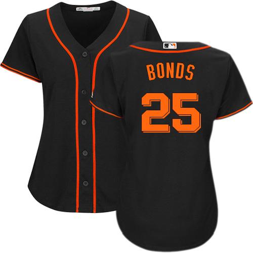 Giants #25 Barry Bonds Black Alternate Women's Stitched MLB Jersey Giants #25 Barry Bonds Black Alternate Women's Stitched MLB Jersey
