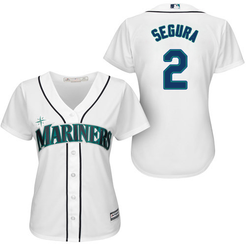 Mariners #2 Jean Segura White Home Women's Stitched MLB Jersey Mariners #2 Jean Segura White Home Women's Stitched MLB Jersey