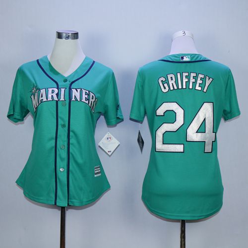 Mariners #24 Ken Griffey Green Alternate Women's Stitched MLB Jersey Mariners #24 Ken Griffey Green Alternate Women's Stitched MLB Jersey