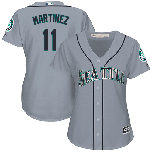 Mariners #11 Edgar Martinez Grey Road Women's Stitched MLB Jersey Mariners #11 Edgar Martinez Grey Road Women's Stitched MLB Jersey