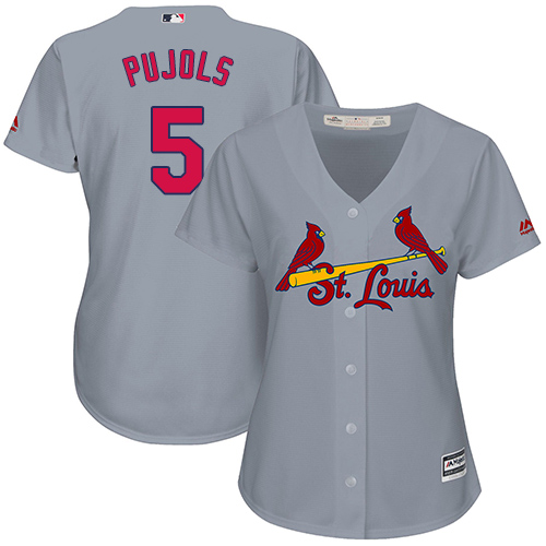 Cardinals #5 Albert Pujols Grey Road Women's Stitched MLB Jersey Cardinals #5 Albert Pujols Grey Road Women's Stitched MLB Jersey