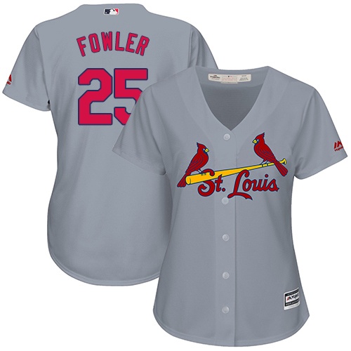 Cardinals #25 Dexter Fowler Grey Road Women's Stitched MLB Jersey Cardinals #25 Dexter Fowler Grey Road Women's Stitched MLB Jersey