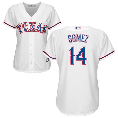 Rangers #14 Carlos Gomez White Home Women's Stitched MLB Jersey Rangers #14 Carlos Gomez White Home Women's Stitched MLB Jersey
