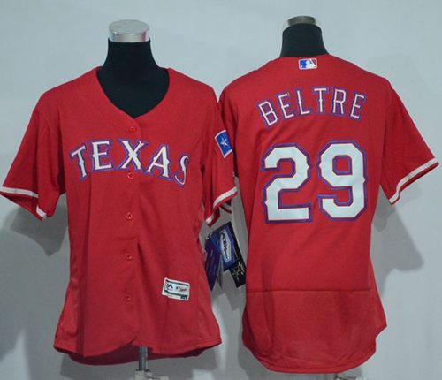 Rangers #29 Adrian Beltre Red Flexbase Authentic Women's Stitched MLB Jersey Rangers #29 Adrian Beltre Red Flexbase Authentic Women's Stitched MLB Jersey
