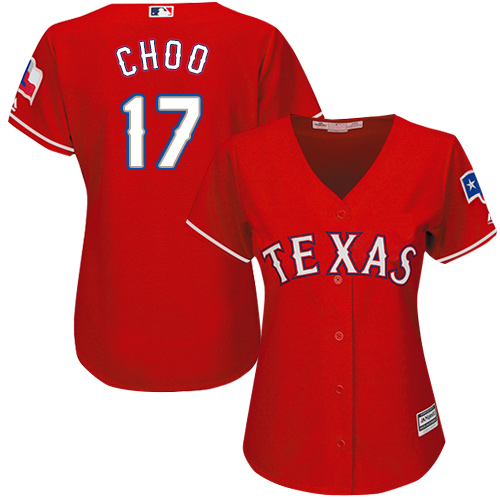 Rangers #17 Shin-Soo Choo Red Alternate Women's Stitched MLB Jersey Rangers #17 Shin-Soo Choo Red Alternate Women's Stitched MLB Jersey