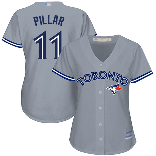 Blue Jays #11 Kevin Pillar Grey Road Women's Stitched MLB Jersey Blue Jays #11 Kevin Pillar Grey Road Women's Stitched MLB Jersey