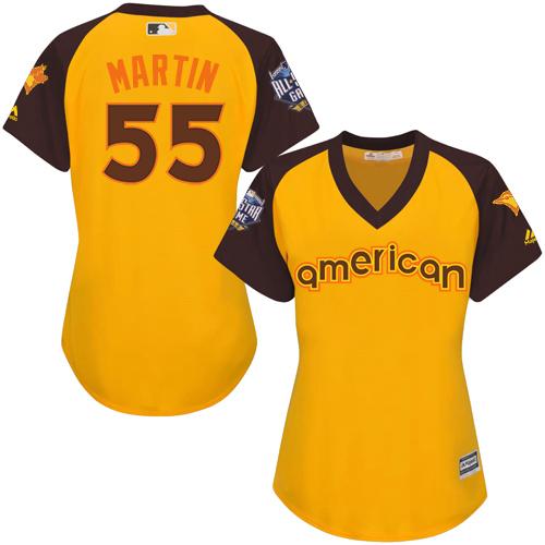Blue Jays #55 Russell Martin Gold 2016 All-Star American League Women's Stitched MLB Jersey Blue Jays #55 Russell Martin Gold 2016 All-Star American League Women's Stitched MLB Jersey