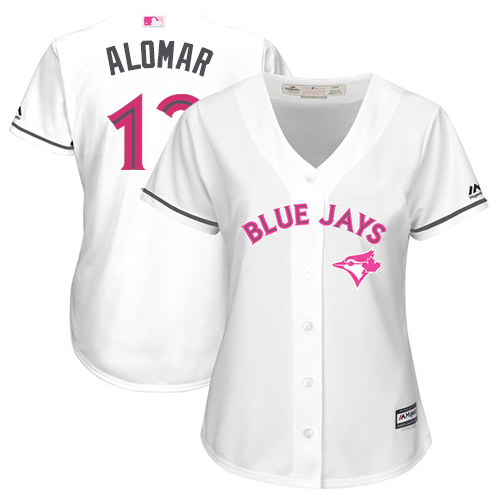 Blue Jays #12 Roberto Alomar White Mother's Day Cool Base Women's Stitched MLB Jersey Blue Jays #12 Roberto Alomar White Mother's Day Cool Base Women's Stitched MLB Jersey