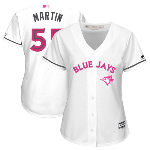 Blue Jays #55 Russell Martin White Mother's Day Cool Base Women's Stitched MLB Jersey Blue Jays #55 Russell Martin White Mother's Day Cool Base Women's Stitched MLB Jersey