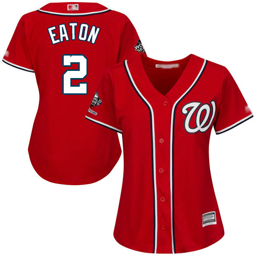 Nationals #2 Adam Eaton Red Alternate 2019 World Series Champions Women's Stitched MLB Jersey Nationals #2 Adam Eaton Red Alternate 2019 World Series Champions Women's Stitched MLB Jersey