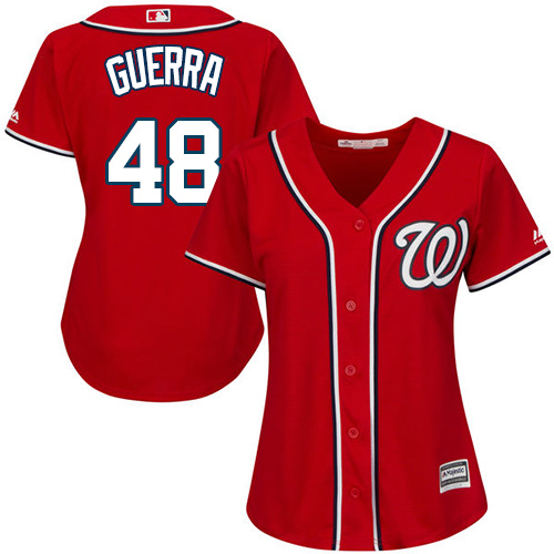 Nationals #48 Javy Guerra Red Alternate Women's Stitched MLB Jersey