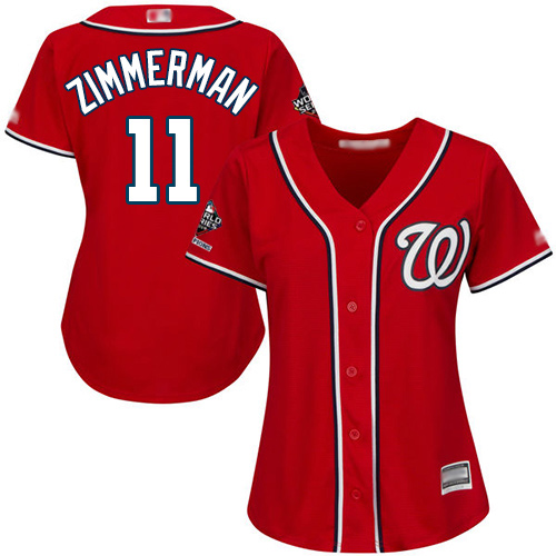 Nationals #11 Ryan Zimmerman Red Alternate 2019 World Series Champions Women's Stitched MLB Jersey Nationals #11 Ryan Zimmerman Red Alternate 2019 World Series Champions Women's Stitched MLB Jersey