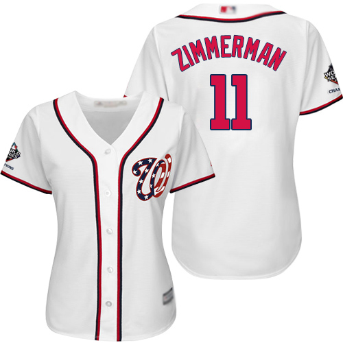 Nationals #11 Ryan Zimmerman White Home 2019 World Series Champions Women's Stitched MLB Jersey Nationals #11 Ryan Zimmerman White Home 2019 World Series Champions Women's Stitched MLB Jersey