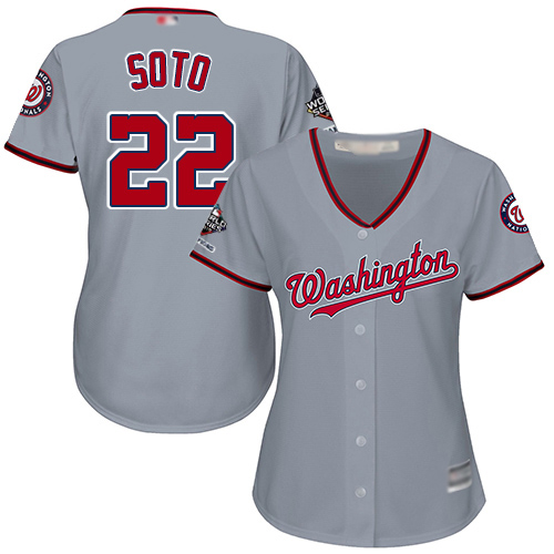 Nationals #22 Juan Soto Grey Road 2019 World Series Champions Women's Stitched MLB Jersey Nationals #22 Juan Soto Grey Road 2019 World Series Champions Women's Stitched MLB Jersey
