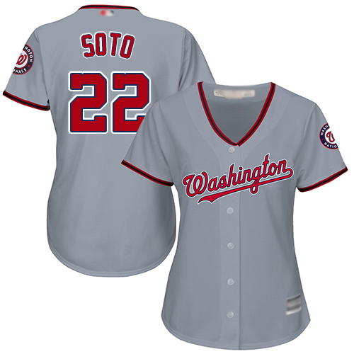 Nationals #22 Juan Soto Grey Road Women's Stitched MLB Jersey Nationals #22 Juan Soto Grey Road Women's Stitched MLB Jersey