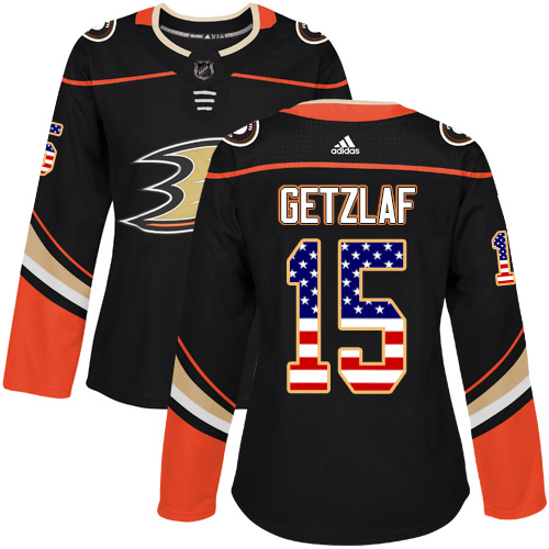 Adidas Ducks #15 Ryan Getzlaf Black Home Authentic USA Flag Women's Stitched NHL Jersey Adidas Ducks #15 Ryan Getzlaf Black Home Authentic USA Flag Women's Stitched NHL Jersey