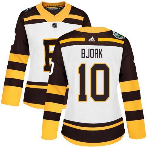 Adidas Bruins #10 Anders Bjork White Authentic 2019 Winter Classic Women's Stitched NHL Jersey Adidas Bruins #10 Anders Bjork White Authentic 2019 Winter Classic Women's Stitched NHL Jersey