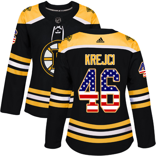 Adidas Bruins #46 David Krejci Black Home Authentic USA Flag Women's Stitched NHL Jersey Adidas Bruins #46 David Krejci Black Home Authentic USA Flag Women's Stitched NHL Jersey