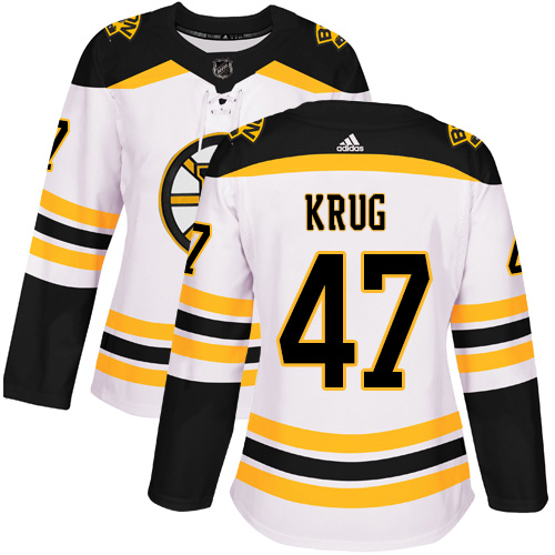 Adidas Bruins #47 Torey Krug White Road Authentic Women's Stitched NHL Jersey Adidas Bruins #47 Torey Krug White Road Authentic Women's Stitched NHL Jersey