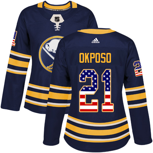 Adidas Sabres #21 Kyle Okposo Navy Blue Home Authentic USA Flag Women's Stitched NHL Jersey Adidas Sabres #21 Kyle Okposo Navy Blue Home Authentic USA Flag Women's Stitched NHL Jersey