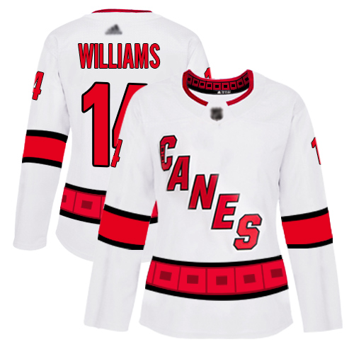 Adidas Hurricanes #14 Justin Williams White Road Authentic Women's Stitched NHL Jersey Adidas Hurricanes #14 Justin Williams White Road Authentic Women's Stitched NHL Jersey