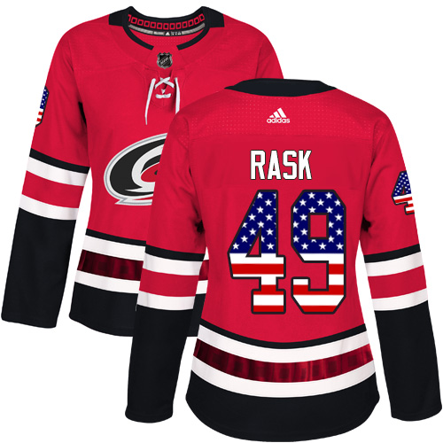 Adidas Hurricanes #49 Victor Rask Red Home Authentic USA Flag Women's Stitched NHL Jersey Adidas Hurricanes #49 Victor Rask Red Home Authentic USA Flag Women's Stitched NHL Jersey