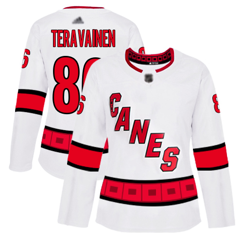 Adidas Hurricanes #86 Teuvo Teravainen White Road Authentic Women's Stitched NHL Jersey Adidas Hurricanes #86 Teuvo Teravainen White Road Authentic Women's Stitched NHL Jersey