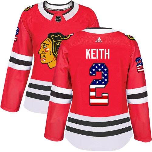 Adidas Blackhawks #2 Duncan Keith Red Home Authentic USA Flag Women's Stitched NHL Jersey Adidas Blackhawks #2 Duncan Keith Red Home Authentic USA Flag Women's Stitched NHL Jersey