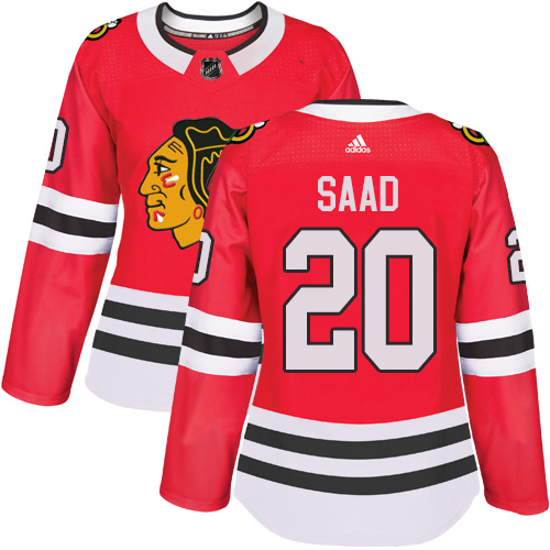 Adidas Blackhawks #20 Brandon Saad Red Home Authentic Women's Stitched NHL Jersey Adidas Blackhawks #20 Brandon Saad Red Home Authentic Women's Stitched NHL Jersey